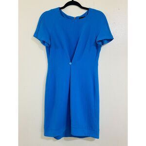 TopShop Women's Royal Blue Shift Dress Size 6 Lined Back Zipper